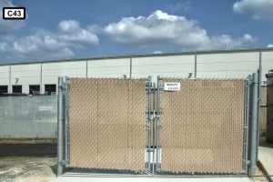 Chain LInk fence with privacy slats c 43