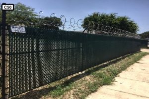 Security fence with razor wire c50