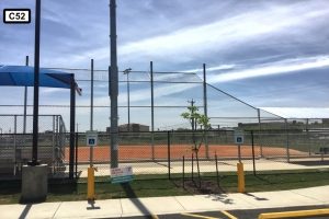 Chain link fence in parking lot c 52