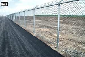 Chain link fence with razor wire C8