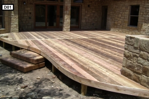 Wooden deck with steps  d 1