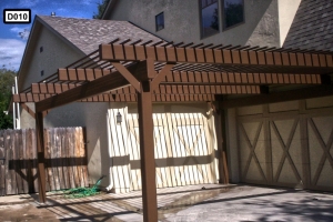 Wooden posts and awning - D010