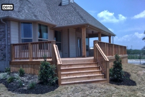 Wooden deck with posts- D019