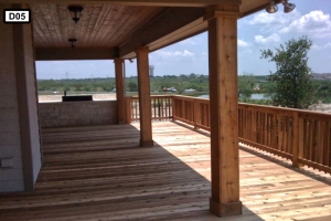 Wooden deck with posts and rails- D05