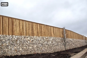 stone base with a wooden fence- M010 stone base with a wooden fence- M010