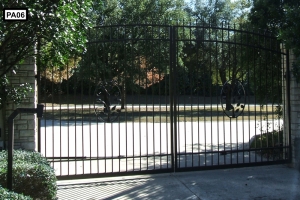 Custom built metal fence with logos - PA06