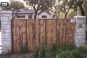 stone piliars with wooden posts fence- RA014