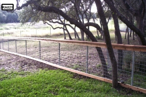 wooden railed fence with metal materials- RA021