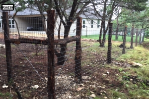 wooden posts with metal fencing- RA039