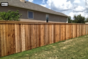 1x6x6 ft Dog-Ear Western Red Cedar Shadow Box Fence With Walk Gate With Cedar Cap and Cedar Trim