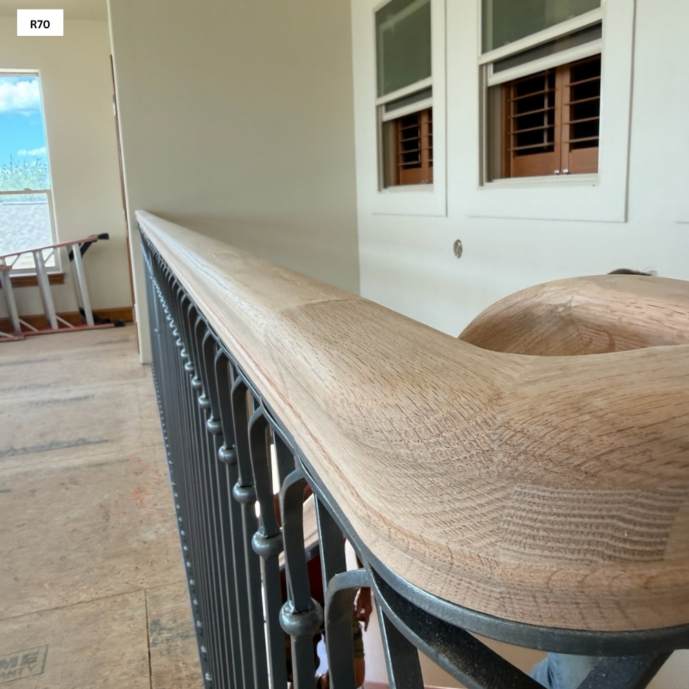 top handrail of custom built wrought iron rail